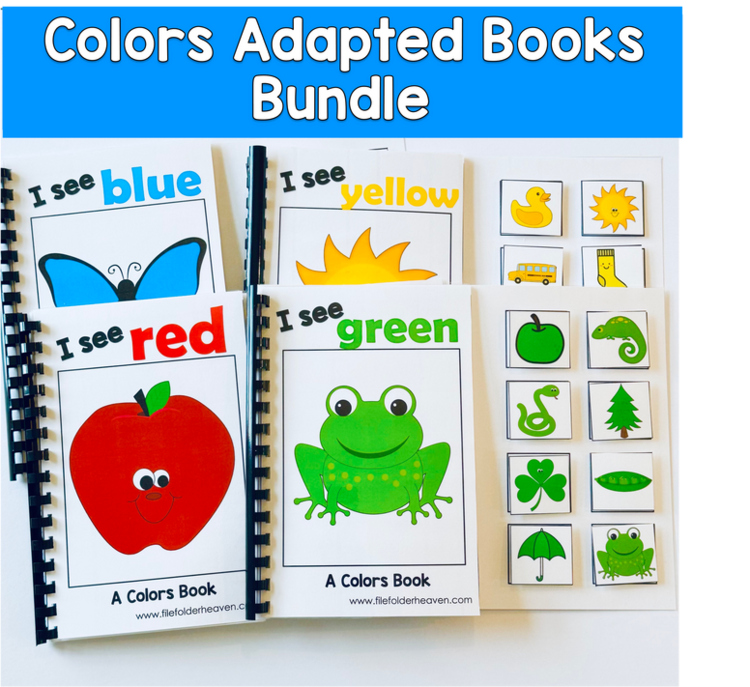 Colors Adapted Books Bundle | Simple Repetitive Color Identification for Pre-K