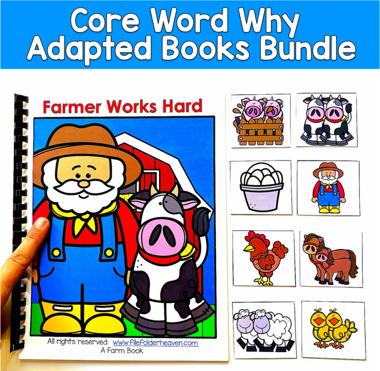 Core Word WHY Adapted Books Bundle | Vocabulary & Sequencing | SLP SPED Autism