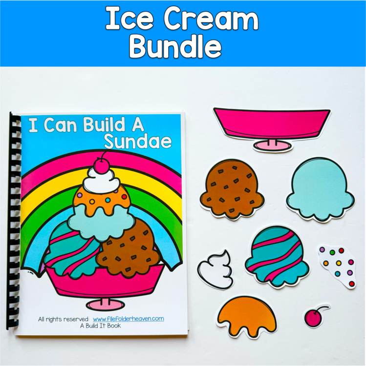 Ice Cream Bundle | Adapted Books Visual Recipes Sorting Sensory | SLP SPED PreK