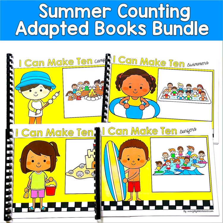 Summer Counting Adapted Books Bundle | Make Ten Math | SLP SPED Autism Kinder