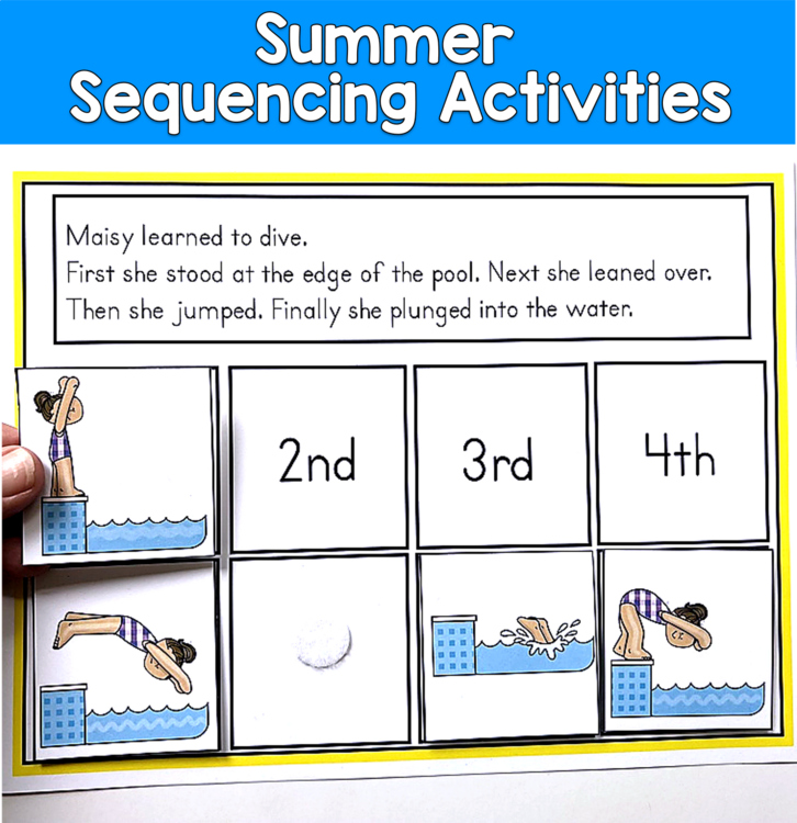 Summer Sequencing Activities | Story Retell 8 Stories | SLP SPED Autism Kinder
