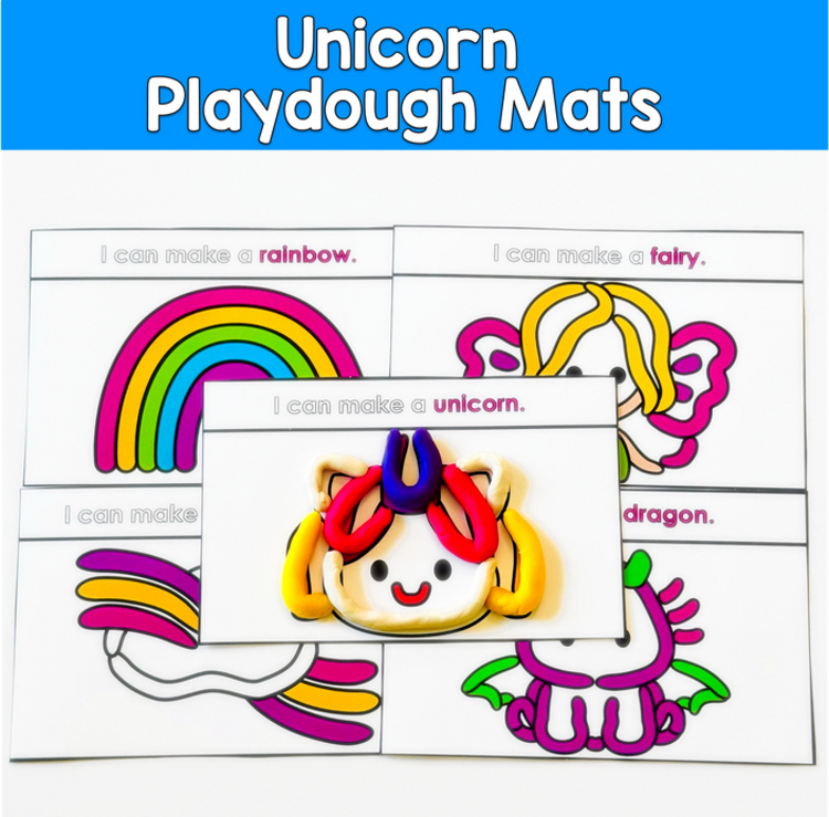 Unicorn Play Dough Mats | Fantasy Fine Motor Hand Strength | PreK OT SPED Autism