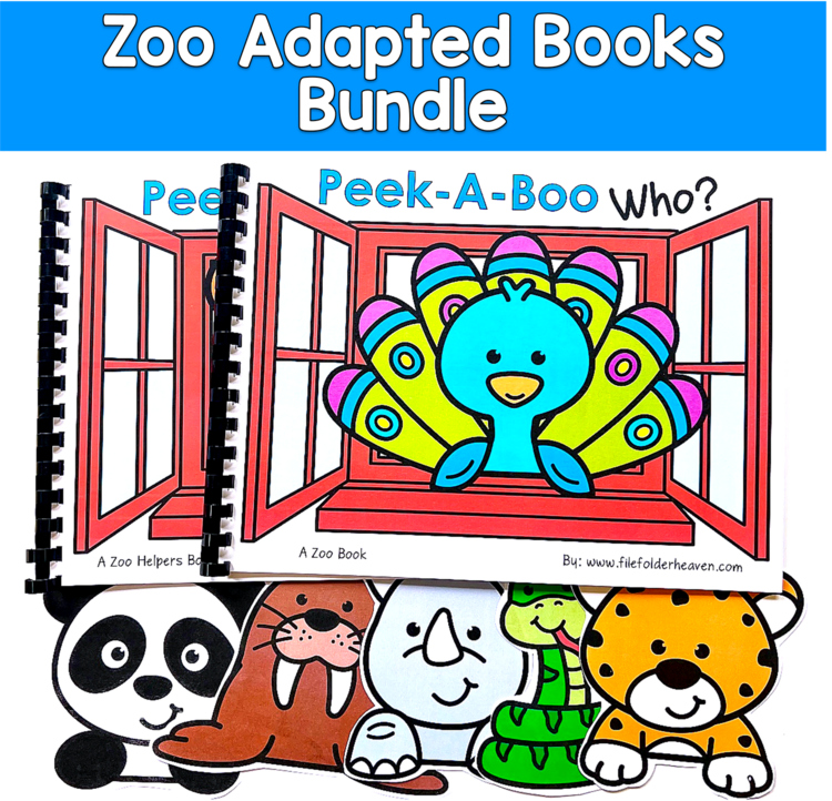 Zoo Adapted Books Bundle | Prepositions WH Inferencing Core Words | SLP SPED