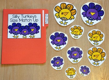 Turkey Size Match File Folder Game