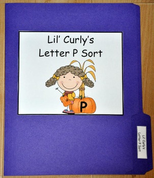 Fall File Folder Game | Pumpkin Letter P Sort | Beginning Sounds Special Ed