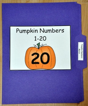 File Folder Game:  Pumpkin Numbers Match