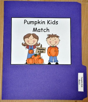File Folder Game:  Pumpkin Patch Kids Match