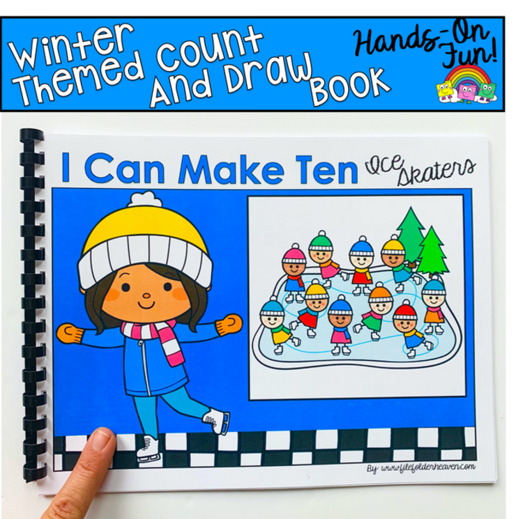 Winter Count And Draw Adapted Book:  I Can Make Ten Ice Skaters