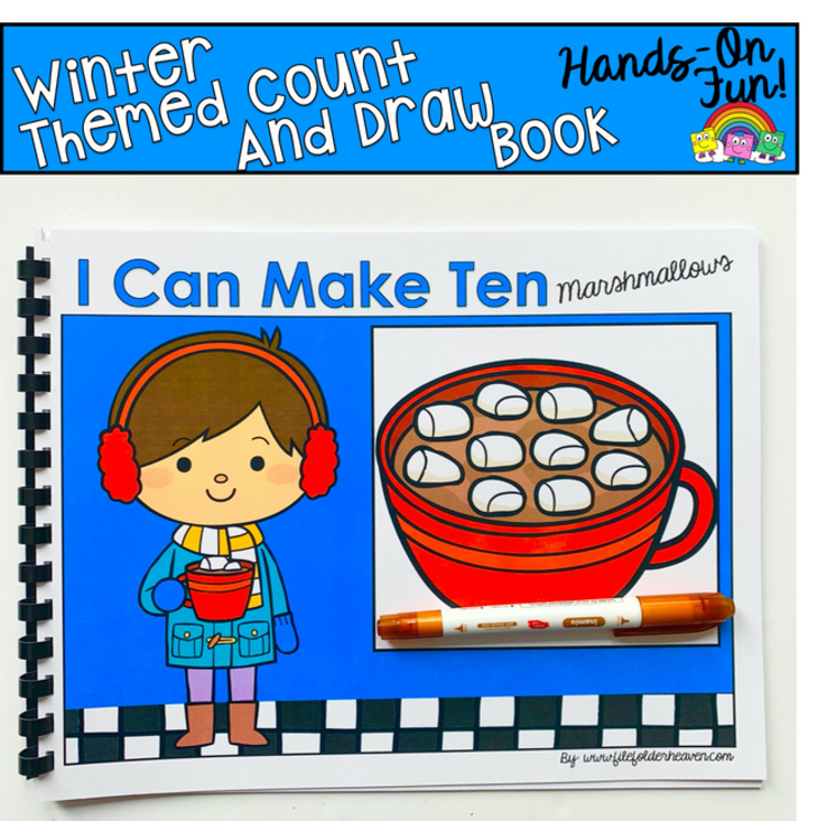 Winter Counting Adapted Book | Draw Ten Marshmallows | Hot Cocoa Math Activity