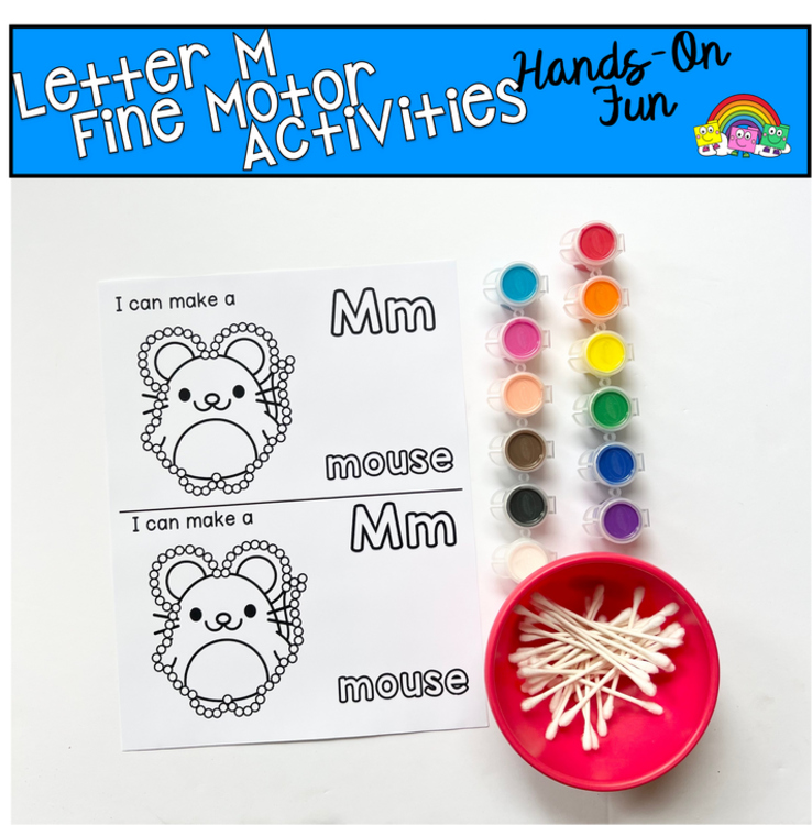 Letter M Fine Motor Q-Tip Painting