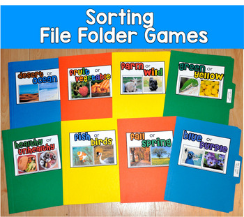 Sorting File Folder Games Bundle | Real Photos Science | SLP SPED Autism