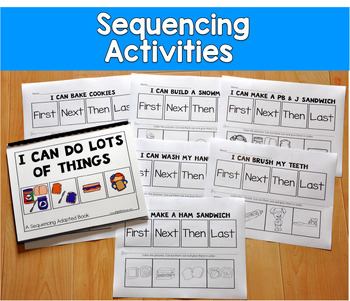 Sequencing Adapted Books Bundle | 3-4-5 Picture Sequencing | SLP SPED Autism