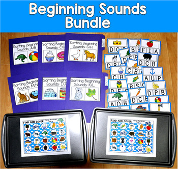 Beginning Sounds Bundle | File Folder Games Task Cards A-Z | SLP SPED Autism
