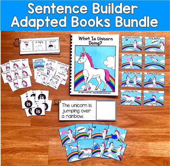 Sentence Builder Books Growing Bundle | Action Words Verbs | SLP SPED Autism
