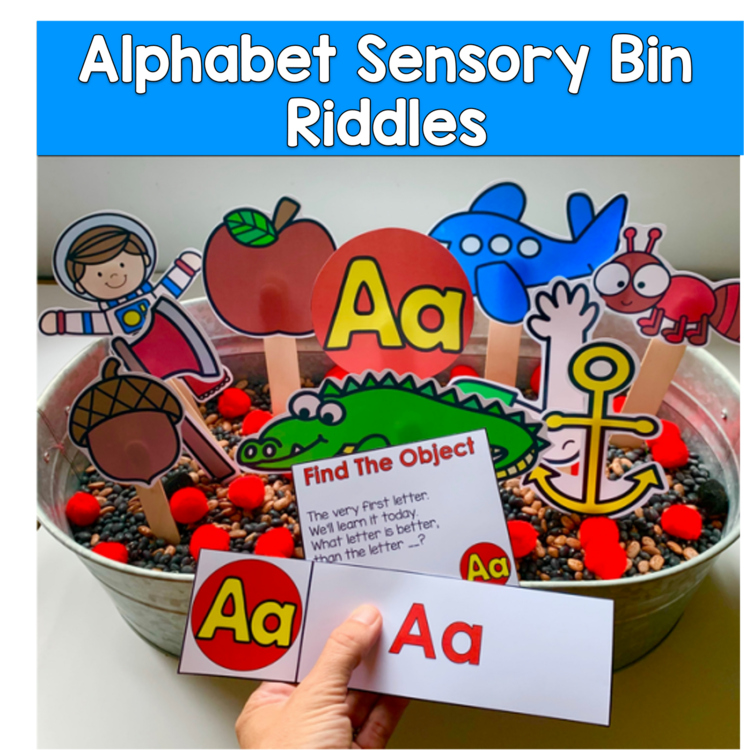 Alphabet Activities | Hey Riddle Riddle Sensory Bin Activities Bundle