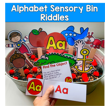 Alphabet Activities | Hey Riddle Riddle Sensory Bin Activities Bundle