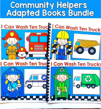 Community Helpers Adapted Books Bundle | Fine Motor Counting | OT SLP SPED