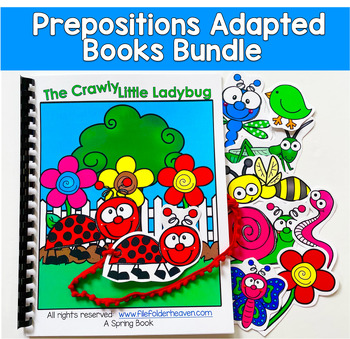Prepositions Adapted Books Bundle | Position Words, WH Questions, Sequencing |
