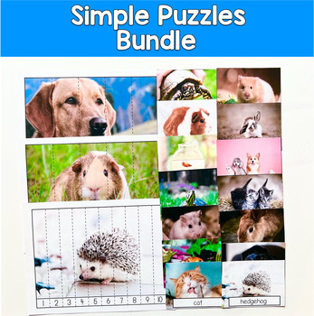 Simple Puzzles Bundle Real Photos | Number Sequencing 1-10 | SLP SPED Autism