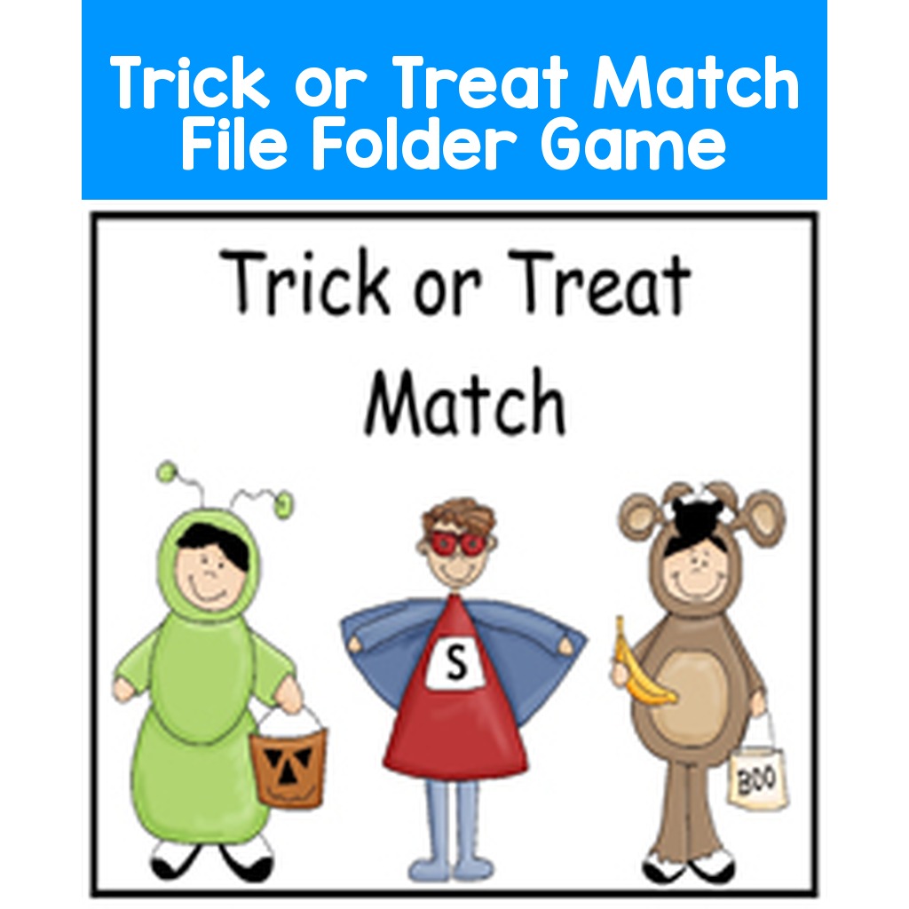 Trick or Treat Match File Folder Game
