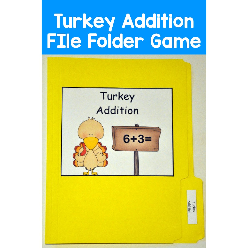 Turkey Addition FIle Folder Game