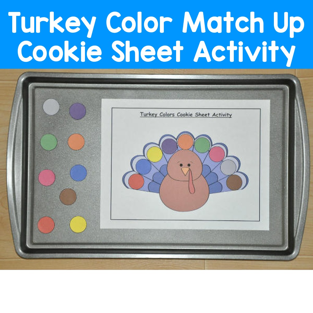Turkey Color Match Up Cookie Sheet Activity