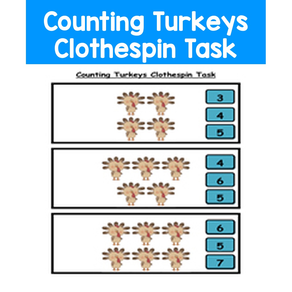 Counting Turkeys Clothespin Task