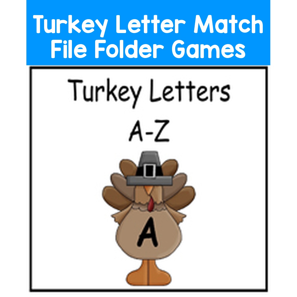 Turkey Letter Match File Folder Games