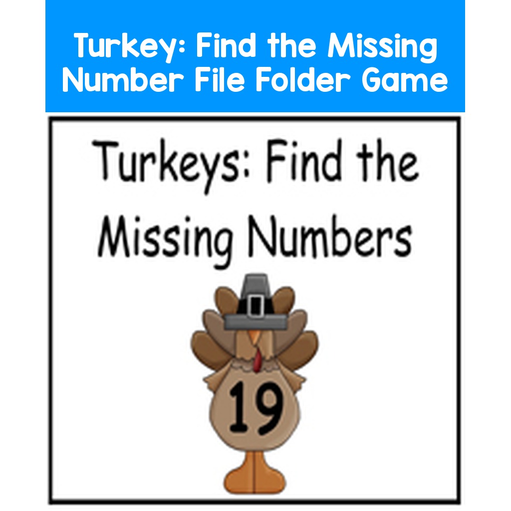 Turkey: Find the Missing Number File Folder Game
