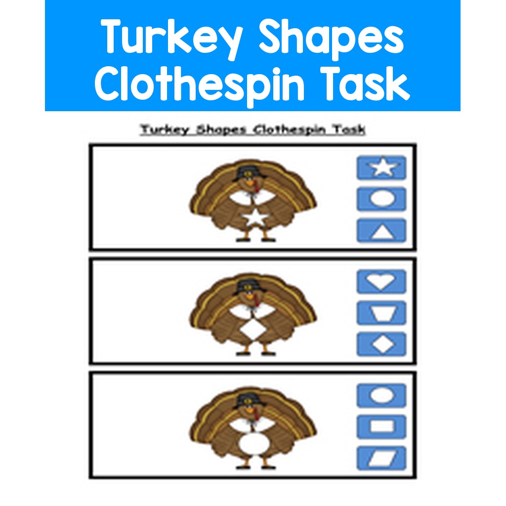 Turkey Shapes Clothespin Task