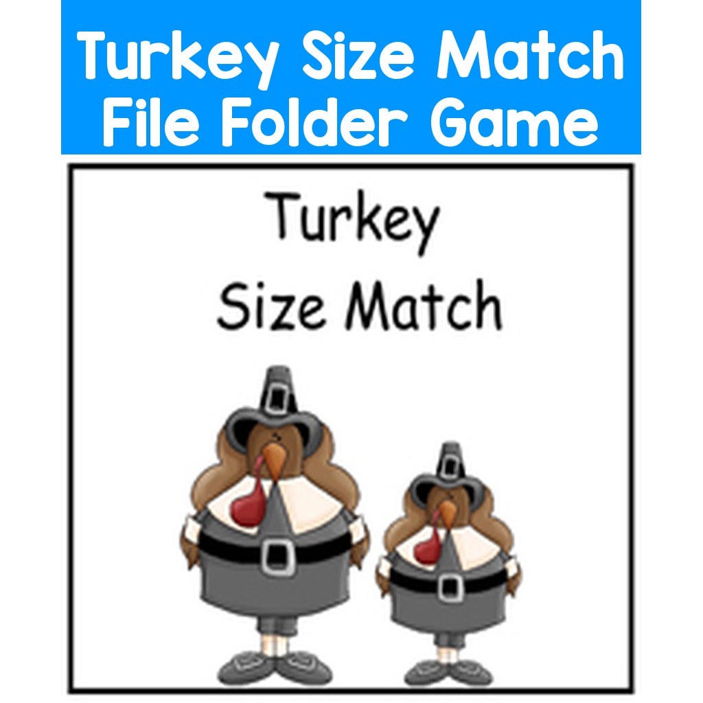 Turkey Size Match File Folder Game
