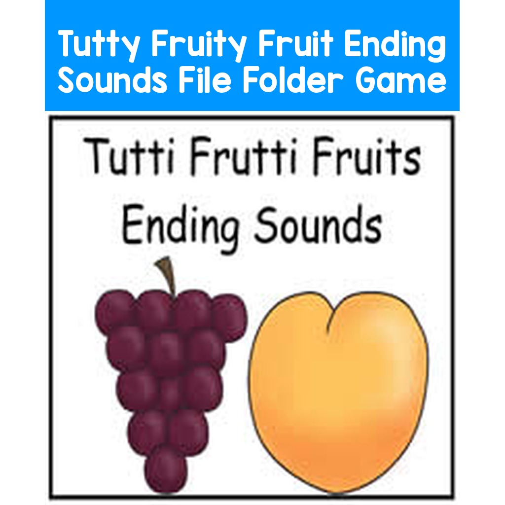 Tutty Fruity Fruit Ending Sounds File Folder Game