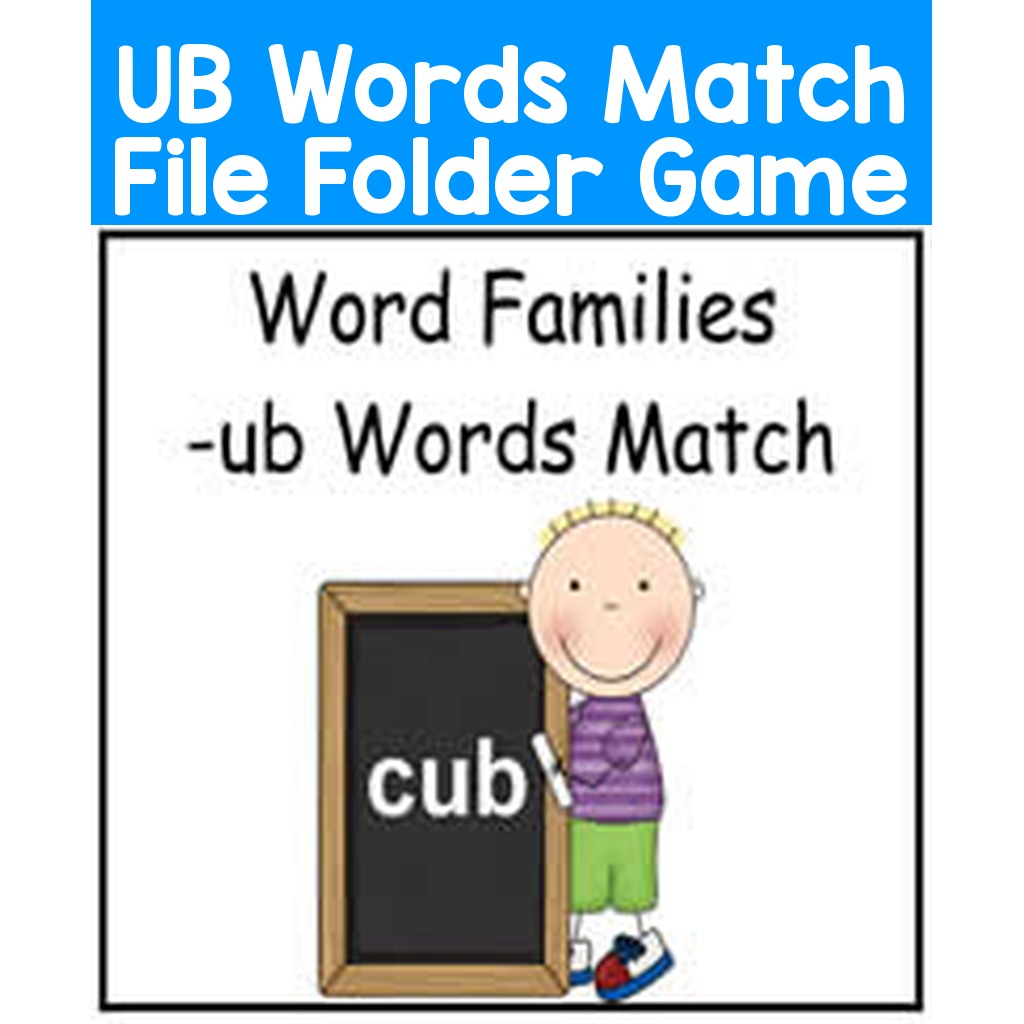 UB Words Match File Folder Game