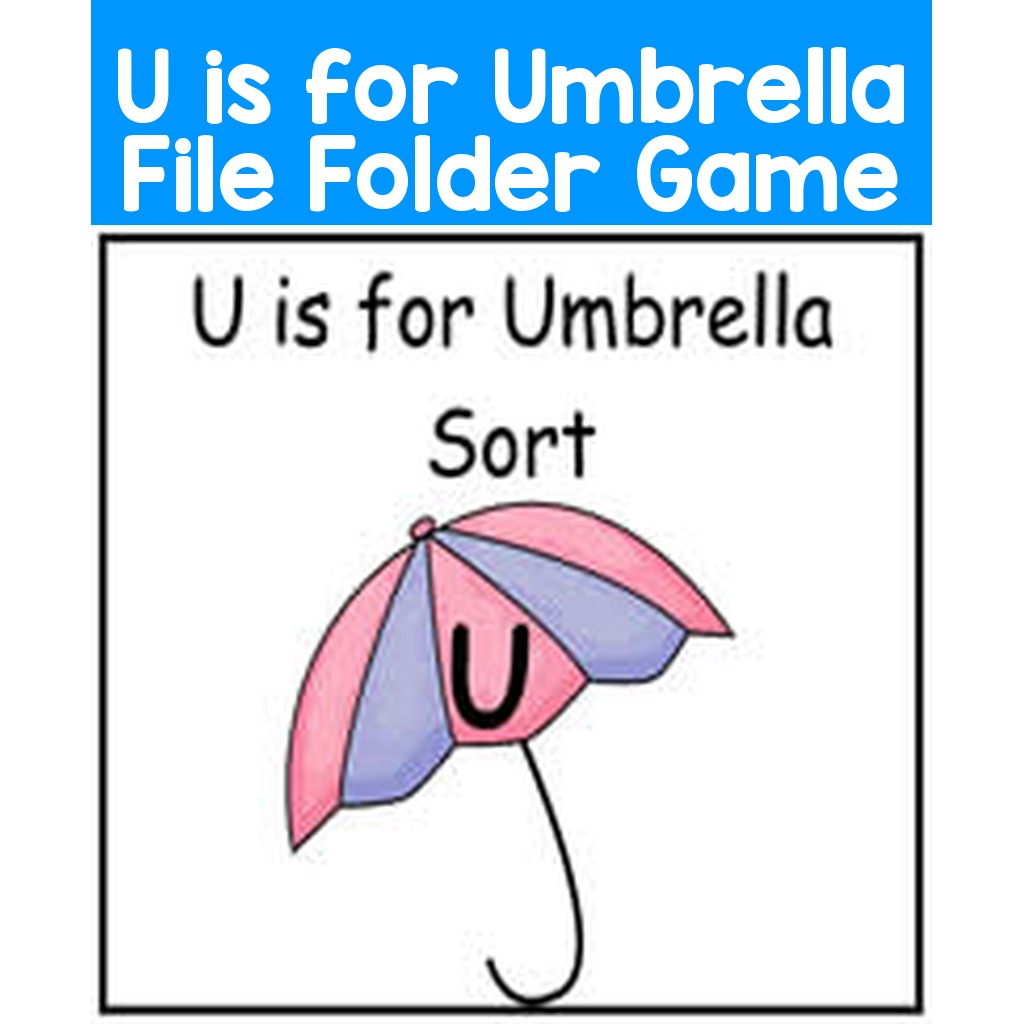 U is for Umbrella File Folder Game