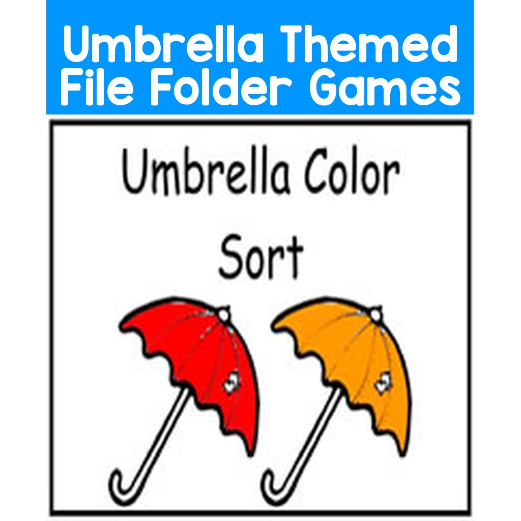 Umbrella Themed File Folder Games