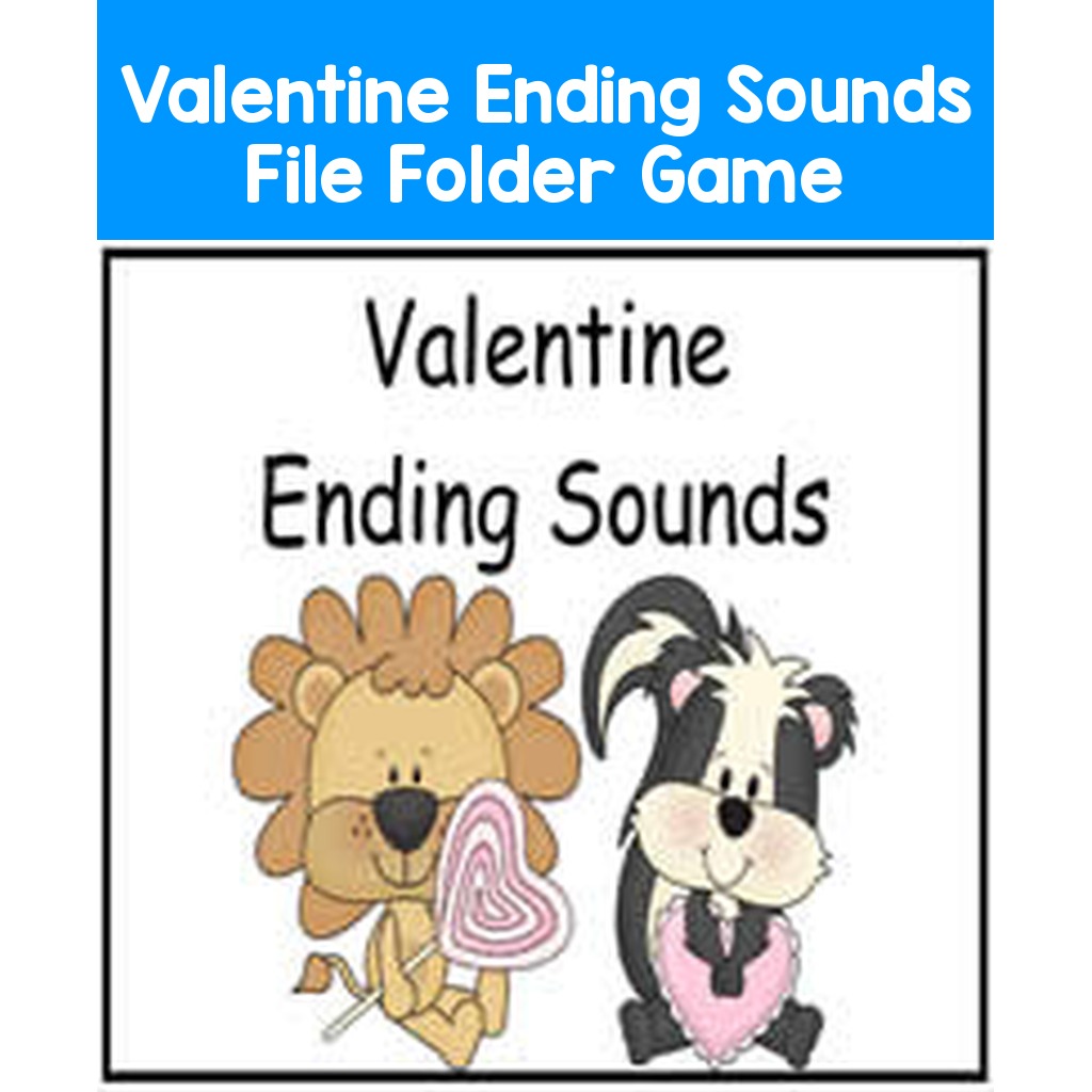 Valentine Ending Sounds File Folder Game