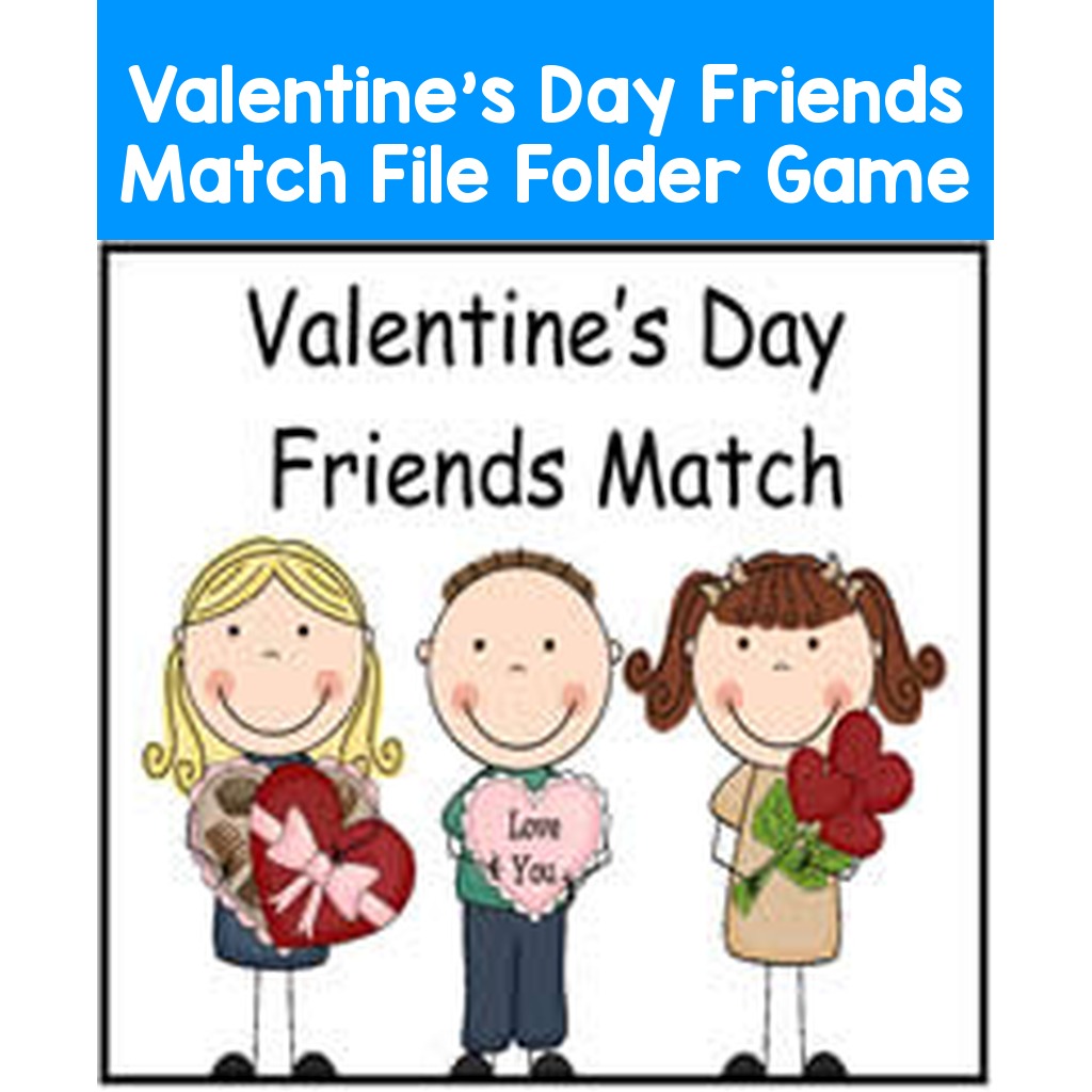 Valentine's Day Friends Match File Folder Game