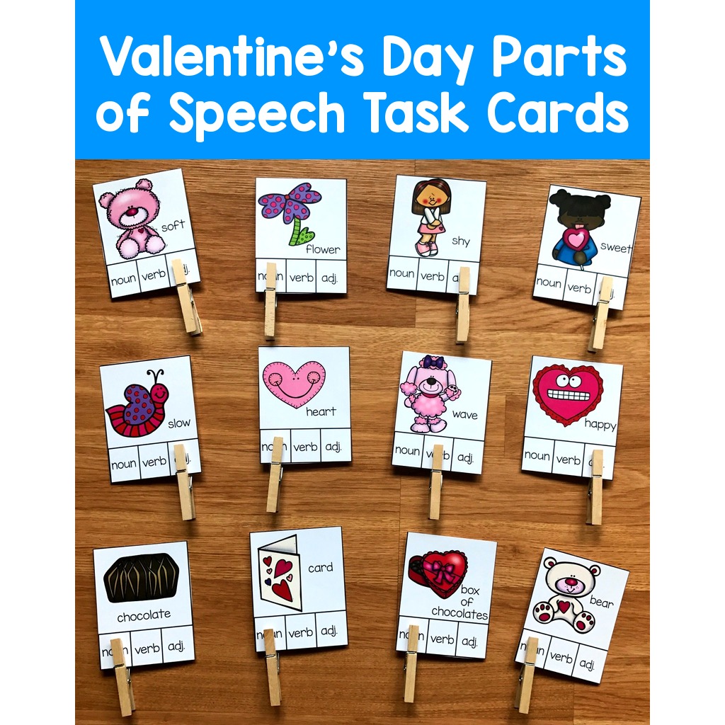 Valentine's Day Parts of Speech Task Cards