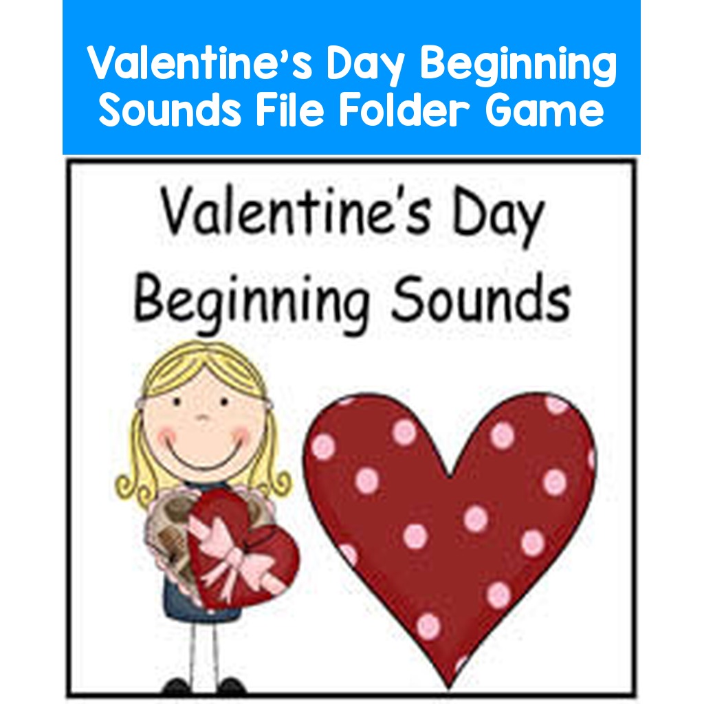 Valentine's Day Beginning Sounds File Folder Game