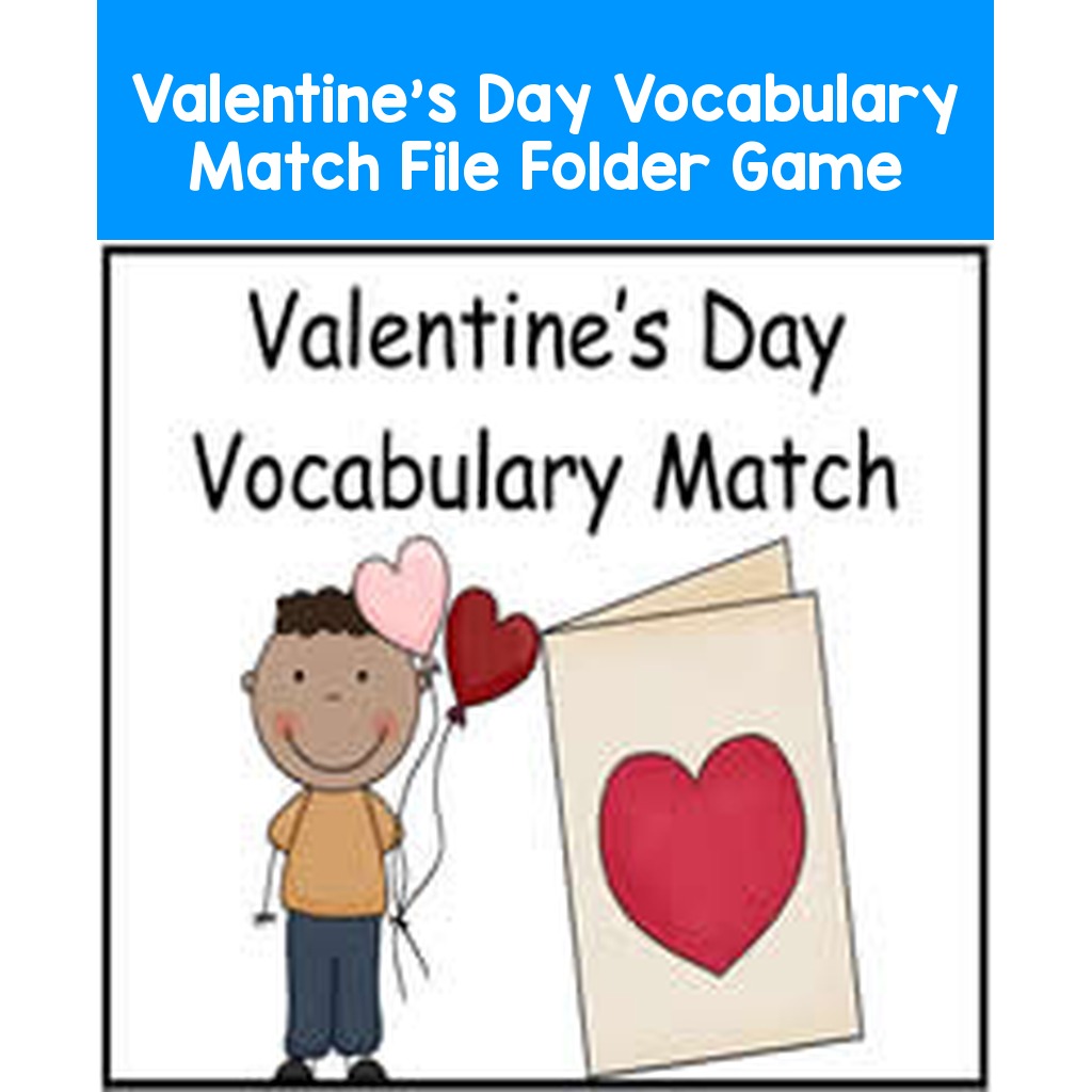 Valentine's Day Vocabulary Match File Folder Game