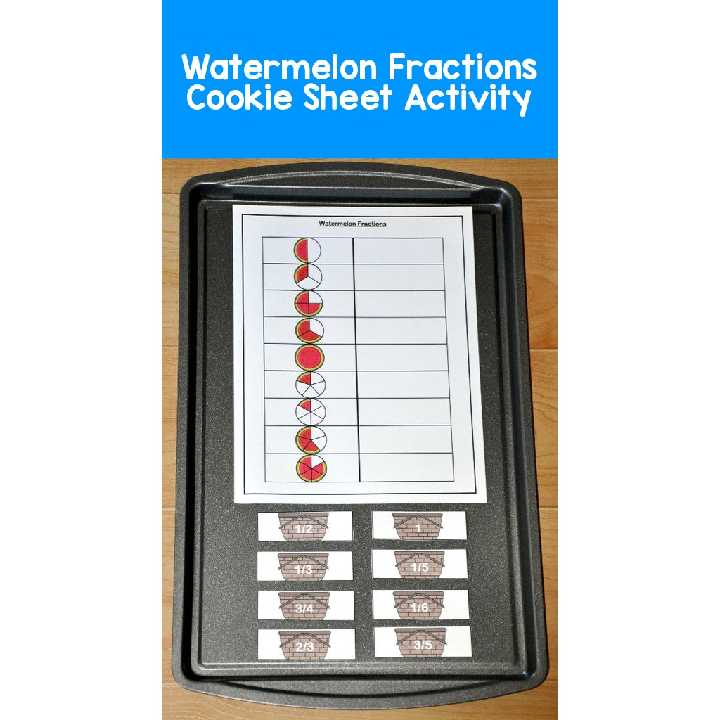 Watermelon Fractions Cookie Sheet Activity