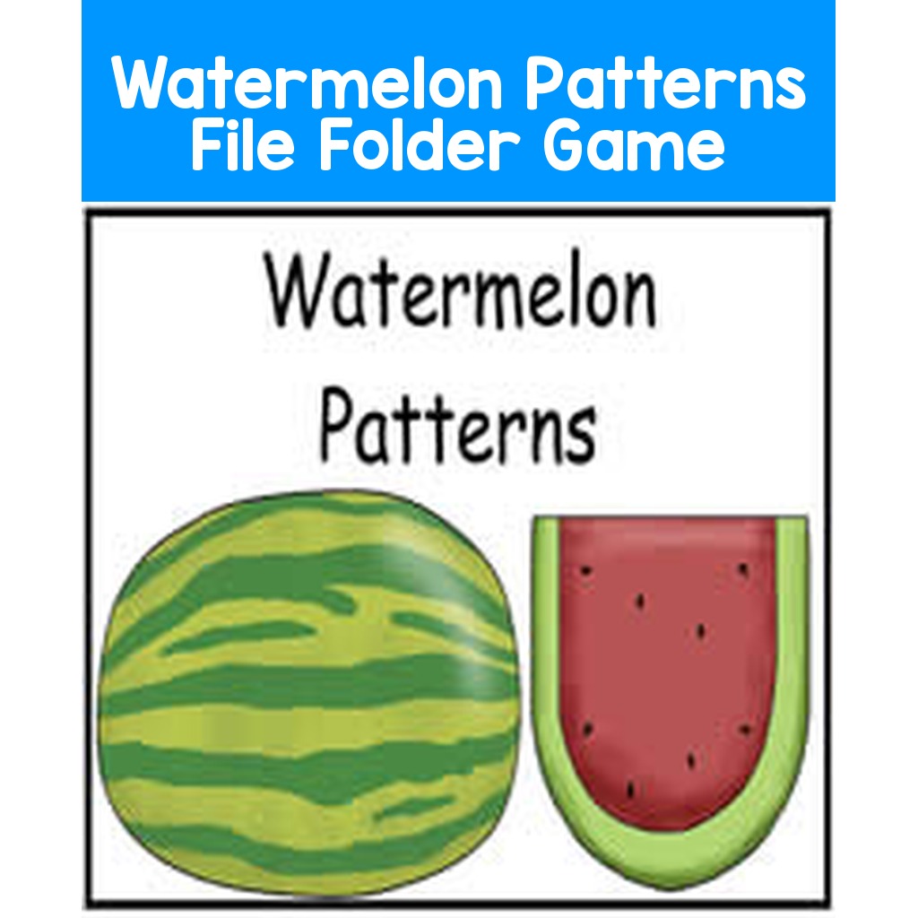 Watermelon Patterns File Folder Game
