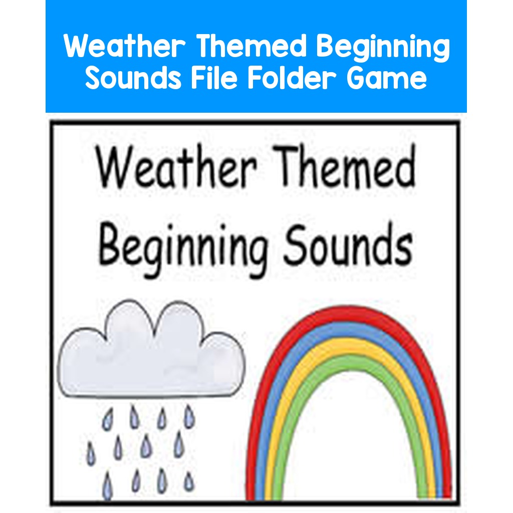 Weather Themed Beginning Sounds File Folder Game