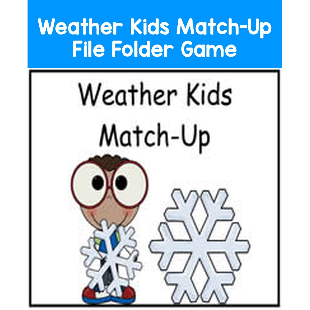 Weather Kids Match-Up File Folder Game