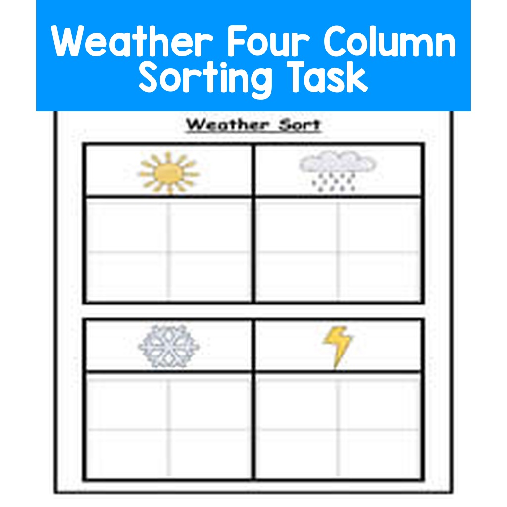 Weather Four Column Sorting Task