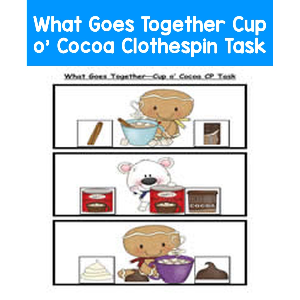 What Goes Together Cup o' Cocoa Clothespin Task