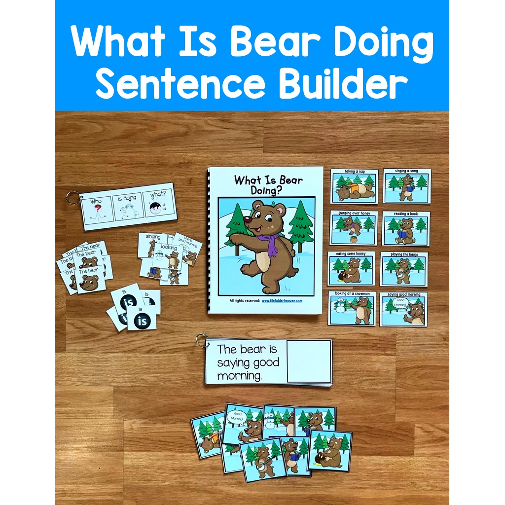 Winter Sentence Builder Book:  "What Is Bear Doing?"