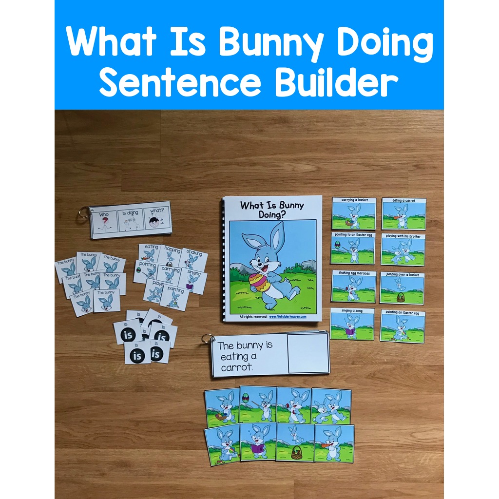 Bunny Sentence Builder Book:  "What Is Bunny Doing?"