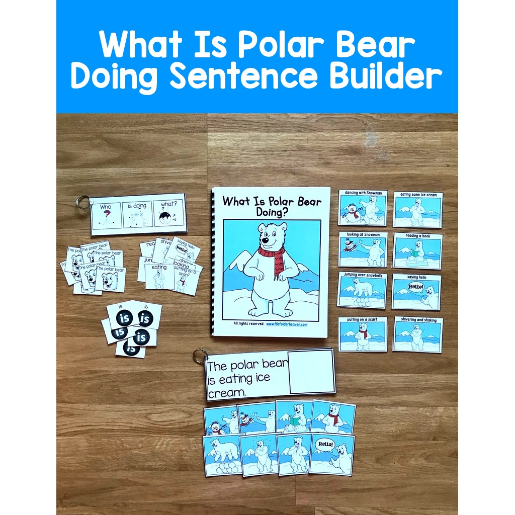 Polar Bear Sentence Builder Book:  "What Is Polar Bear Doing?"