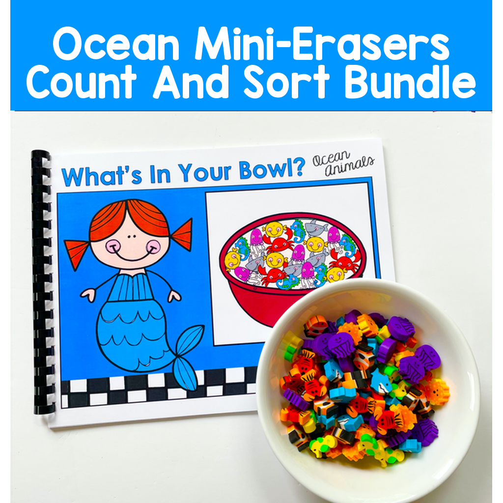 Ocean Mini-Erasers Count And Sort Bundle